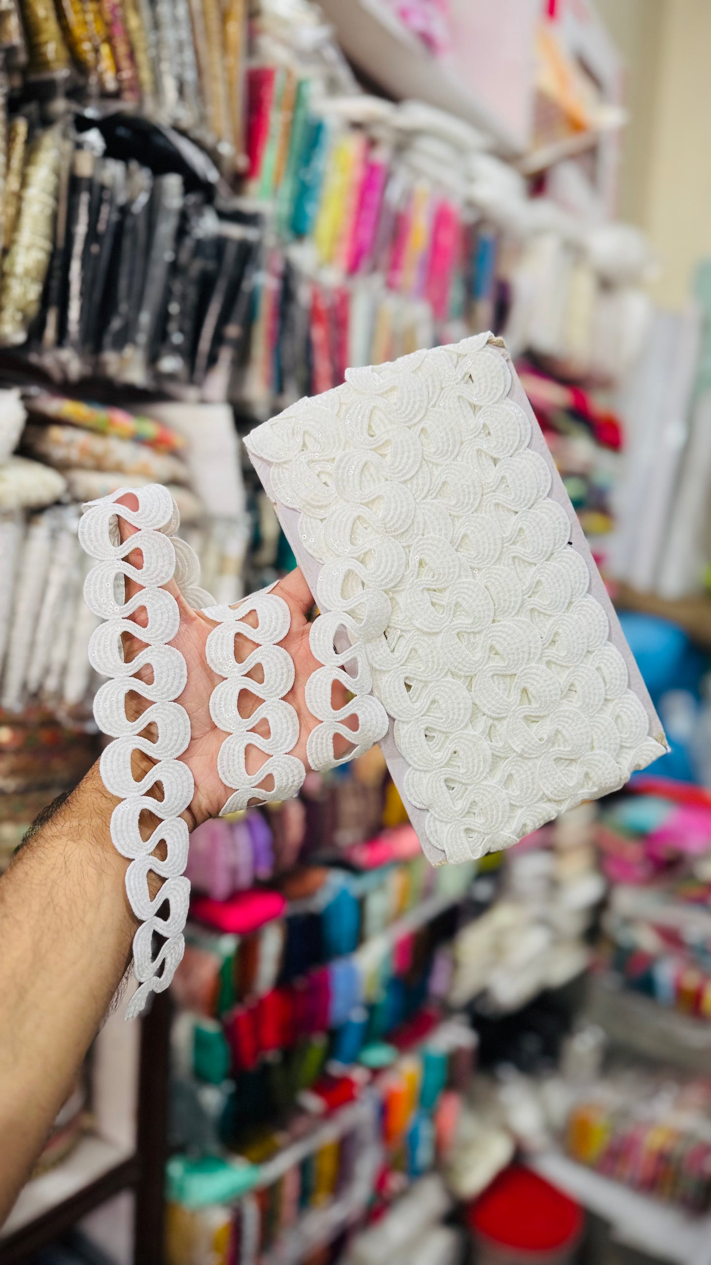 Premium Black & White Embroidered Sequins Lace