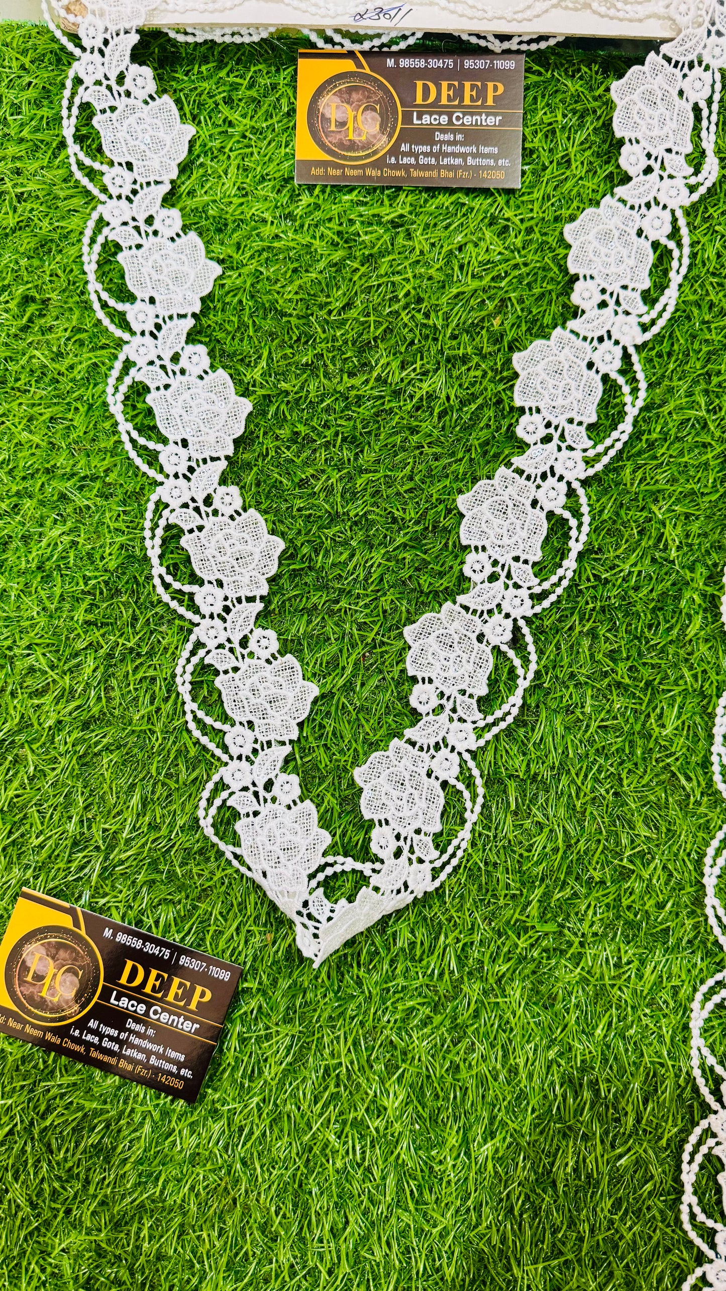 White Rose Flower Embroidered Cotton Lace – 5 cm Width