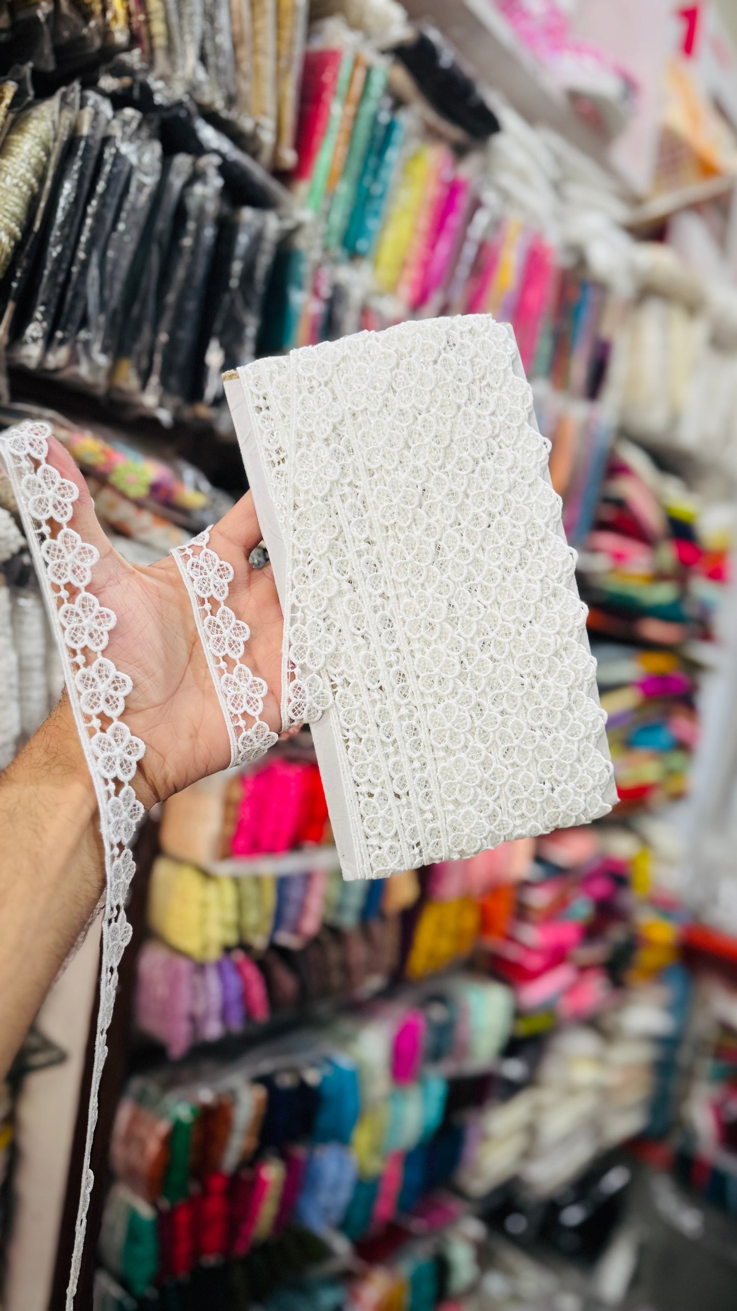 Premium Floral White Cotton Lace